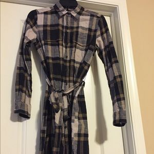 Cute flannel checkered pattern casual dress